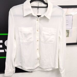 White Button-Up Shirt by Express